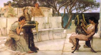 Sir Lawrence Alma-Tadema : Sappho and Alcaeus